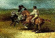 charles emile callande course de chevaux montes oil painting